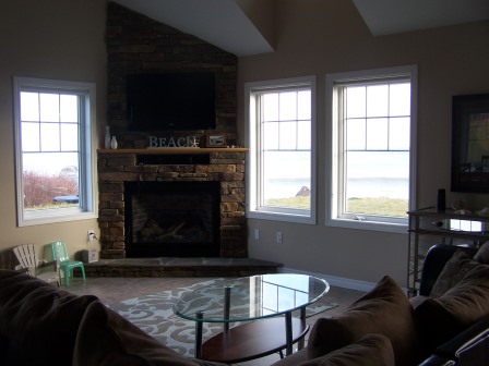 Living room with propane fireplace