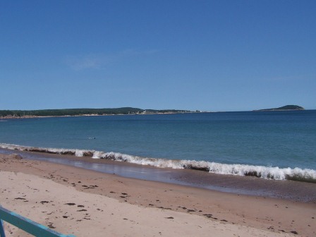 the beach looking left